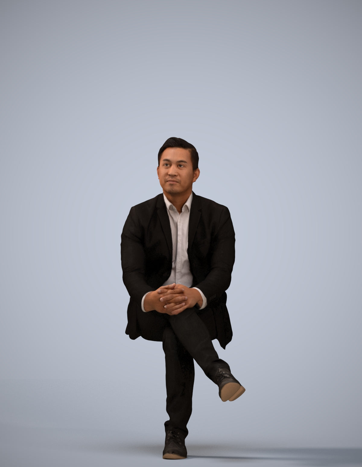 3D people model man business, scanned human for 3ds Max rendering