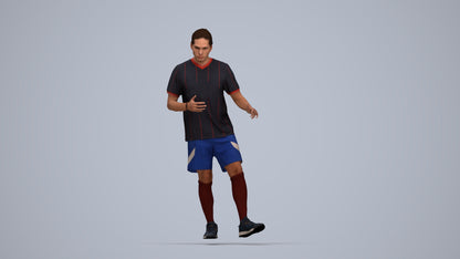 realistic 3D human man sport, archviz people FBX OBJ for Blender, top-down view render