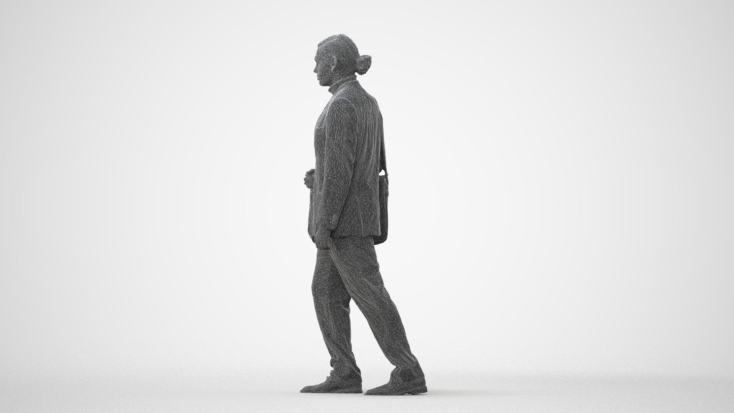 realistic 3D human man business walking, archviz people FBX OBJ for Blender, square thumbnail