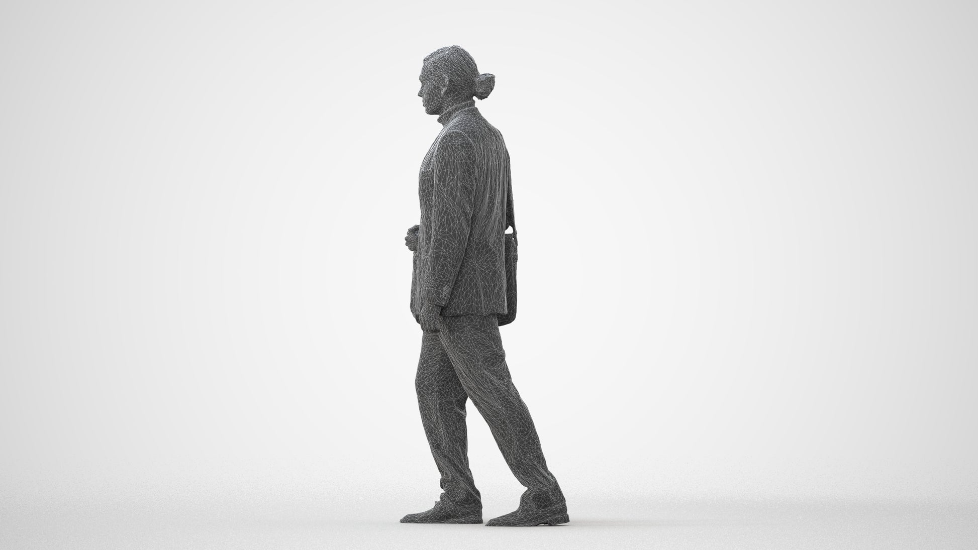 realistic 3D human man business walking, archviz people FBX OBJ for Blender, square thumbnail