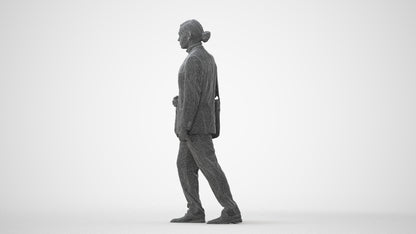 realistic 3D human man business walking, archviz people FBX OBJ for Blender, square thumbnail
