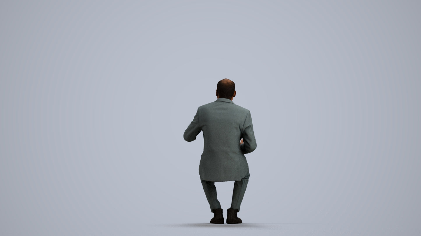 realistic 3D people man business, render-ready for V-Ray and Corona, FBX OBJ, front view render