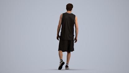 3D scanned man sport, photorealistic archviz people for Enscape and SketchUp, front view render