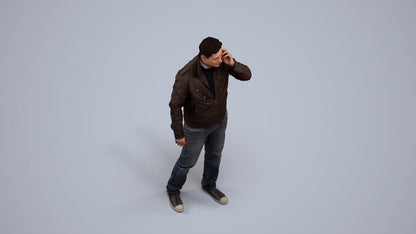 realistic 3D people man casual standing, render-ready for V-Ray and Corona, FBX OBJ, back view render