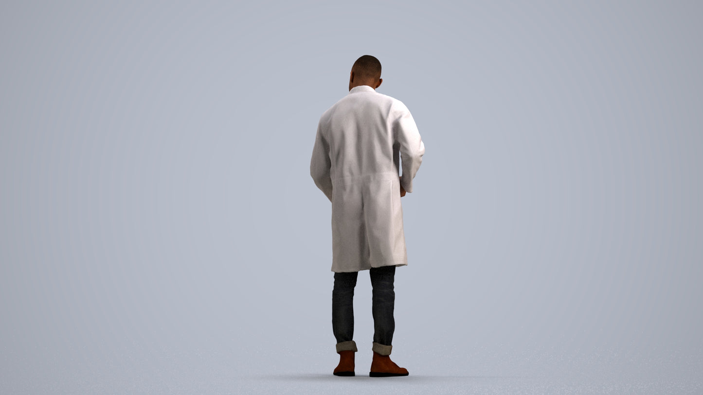 photogrammetry 3D man medical, realistic human model archviz FBX, front view render