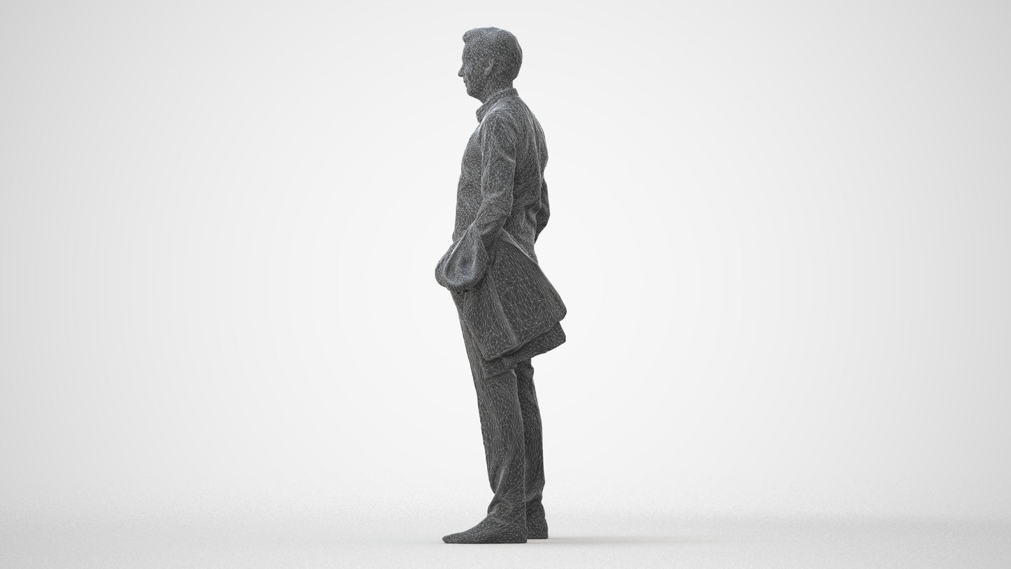 photogrammetry 3D man business, realistic human model archviz FBX, square thumbnail
