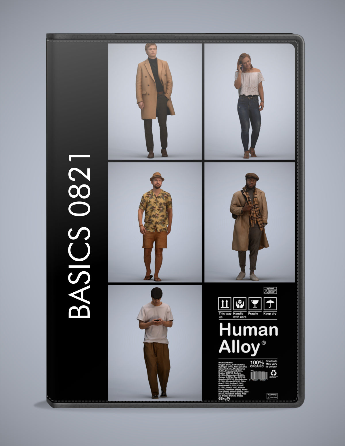 scanned 3D people walking collection, 5 photogrammetry models for Enscape and V-Ray