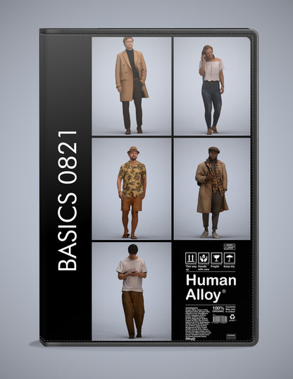 scanned 3D people walking collection, 5 photogrammetry models for Enscape and V-Ray