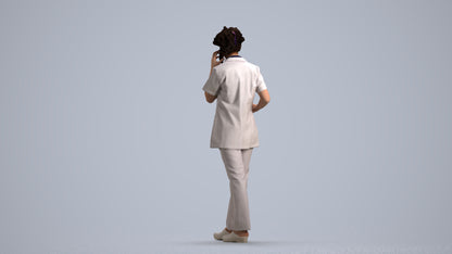 photogrammetry 3D woman medical, realistic human model archviz FBX, front view render