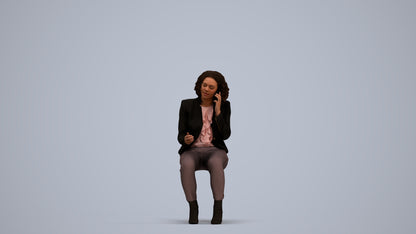 3D human model woman business, photogrammetry scanned person for archviz, standing pose render