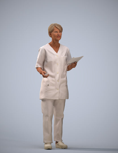 photogrammetry 3D senior woman medical, realistic human model archviz FBX