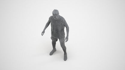 photogrammetry 3D man sport, realistic human model archviz FBX, wireframe three-quarter view