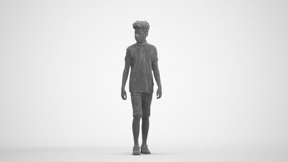 realistic 3D people boy casual kids, render-ready for V-Ray and Corona, FBX OBJ, three-quarter front view render