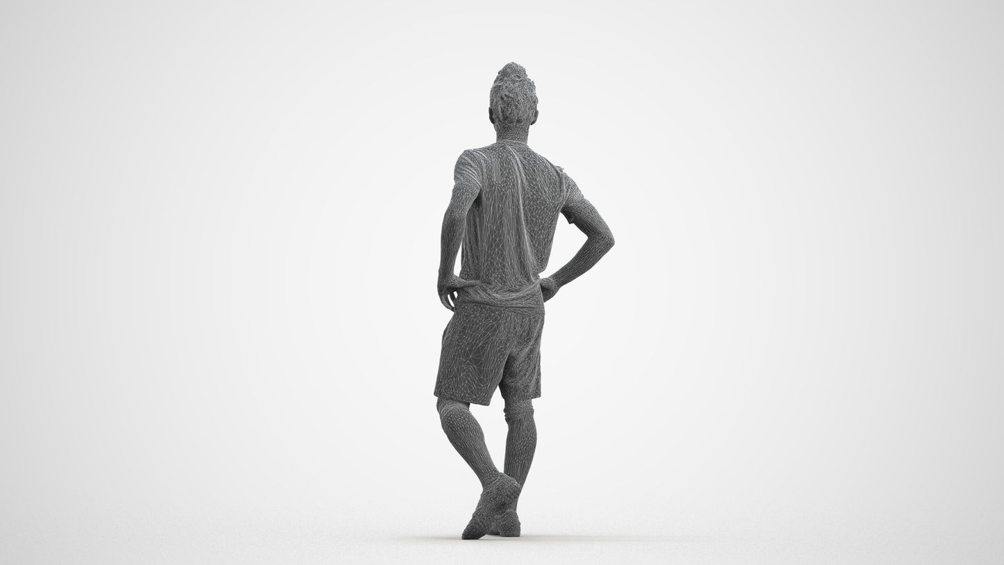 realistic 3D people man sport, render-ready for V-Ray and Corona, FBX OBJ, wireframe front view