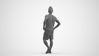 realistic 3D people man sport, render-ready for V-Ray and Corona, FBX OBJ, wireframe front view