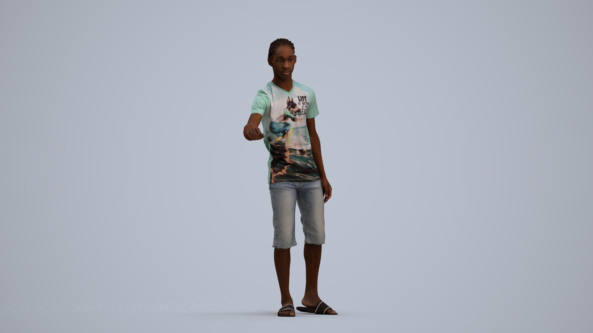 realistic 3D people boy casual kids, render-ready for V-Ray and Corona, FBX OBJ, standing pose render