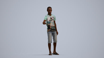realistic 3D people boy casual kids, render-ready for V-Ray and Corona, FBX OBJ, standing pose render