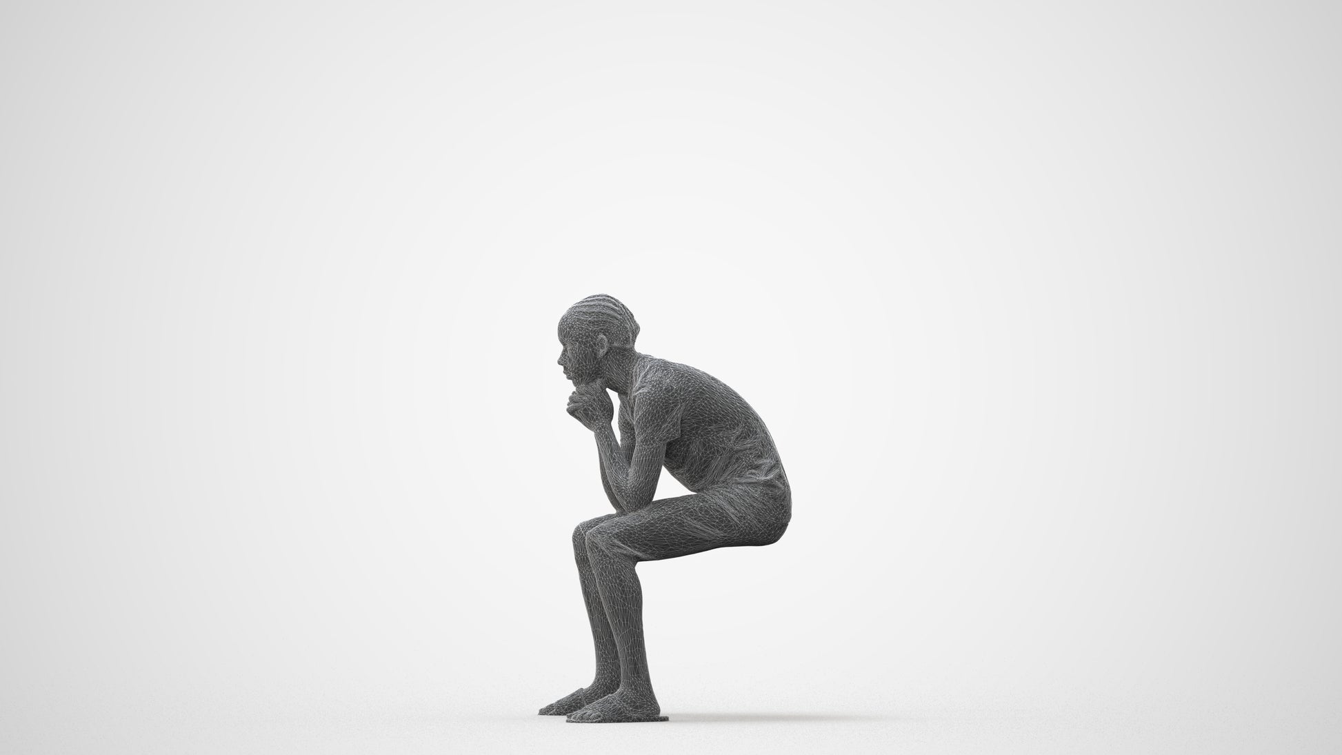 3D human model boy casual kids, photogrammetry scanned person for archviz, square thumbnail