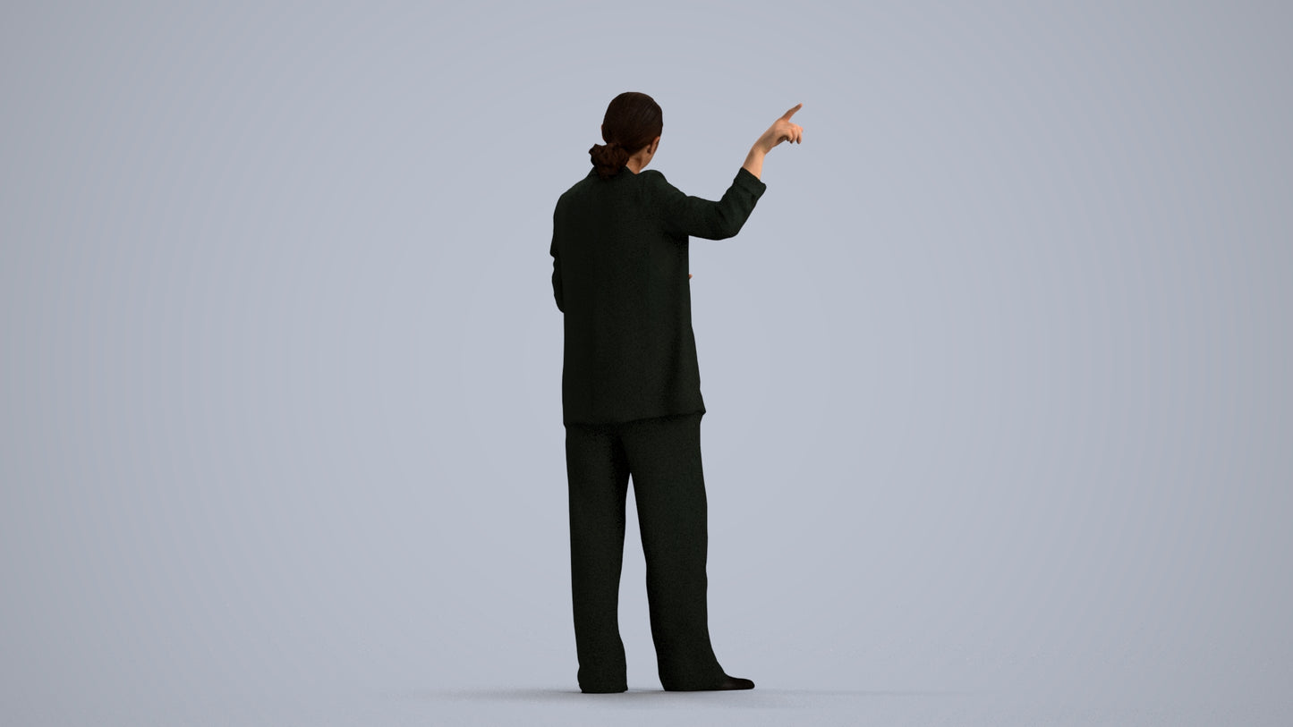 3D scanned woman business, photorealistic archviz people for Enscape and SketchUp, front view render