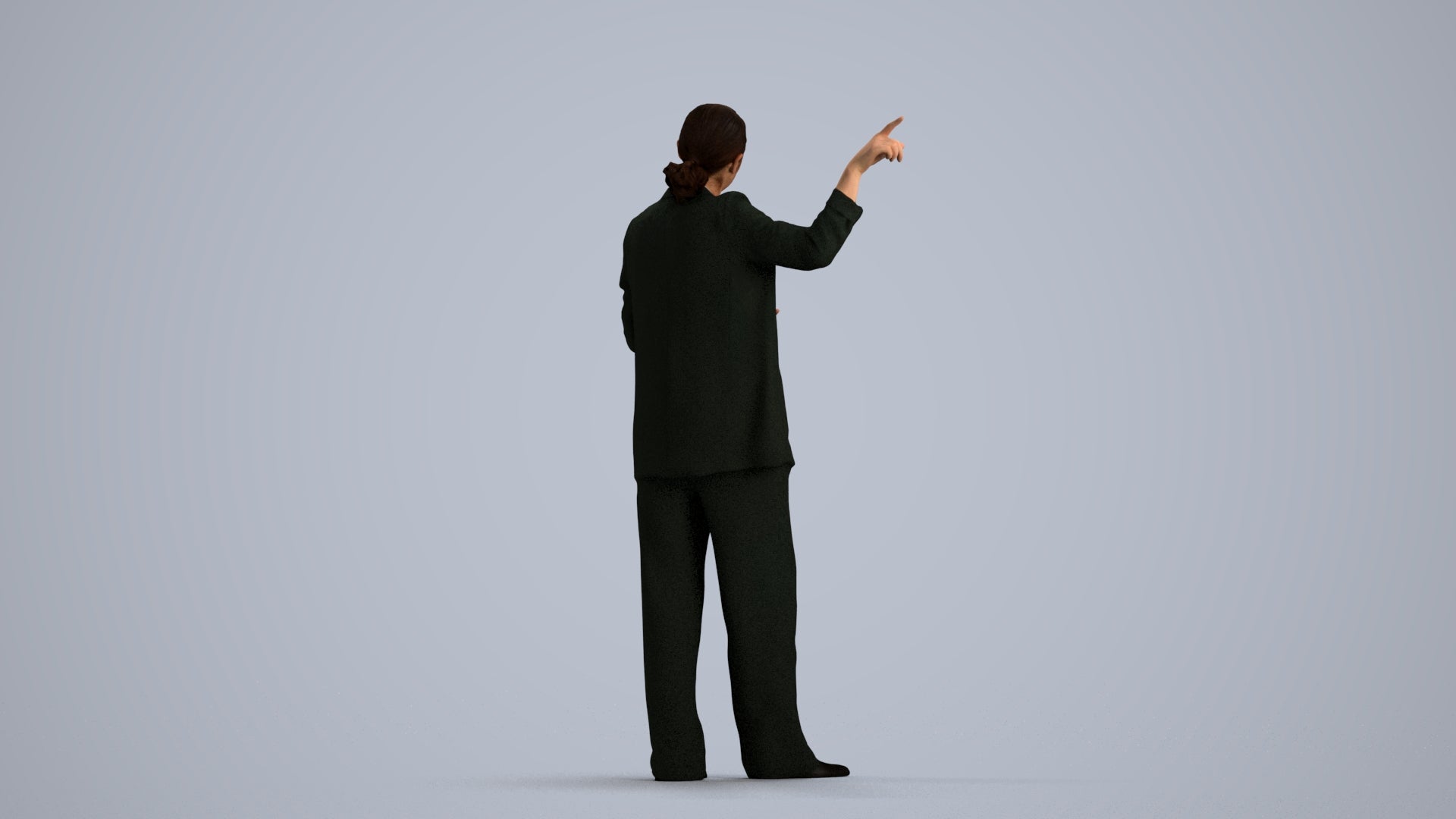3D scanned woman business, photorealistic archviz people for Enscape and SketchUp, front view render