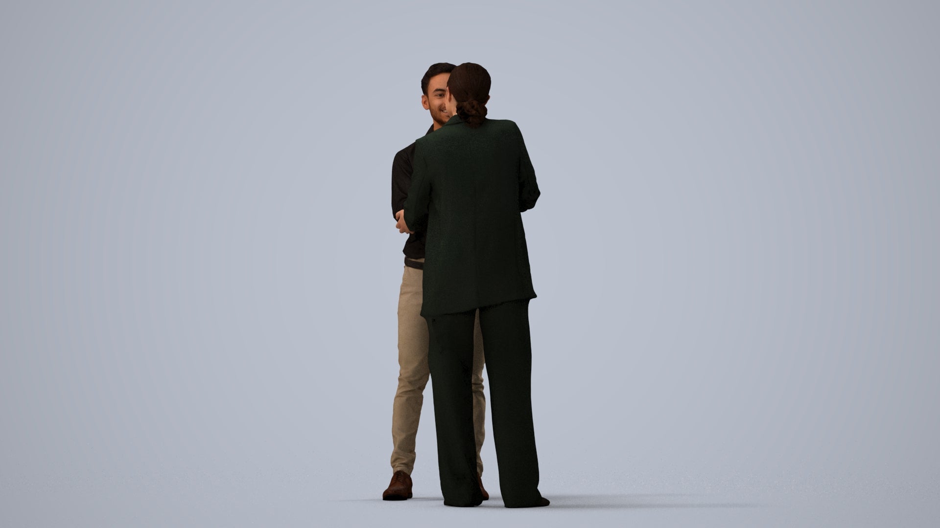 scanned 3D woman business, photogrammetry people for Enscape and V-Ray, three-quarter view render