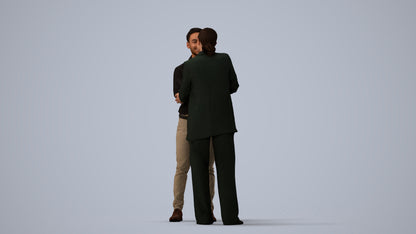 scanned 3D woman business, photogrammetry people for Enscape and V-Ray, three-quarter view render
