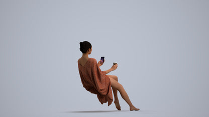 realistic 3D woman pool, scanned archviz people for Blender and 3ds Max, front view render