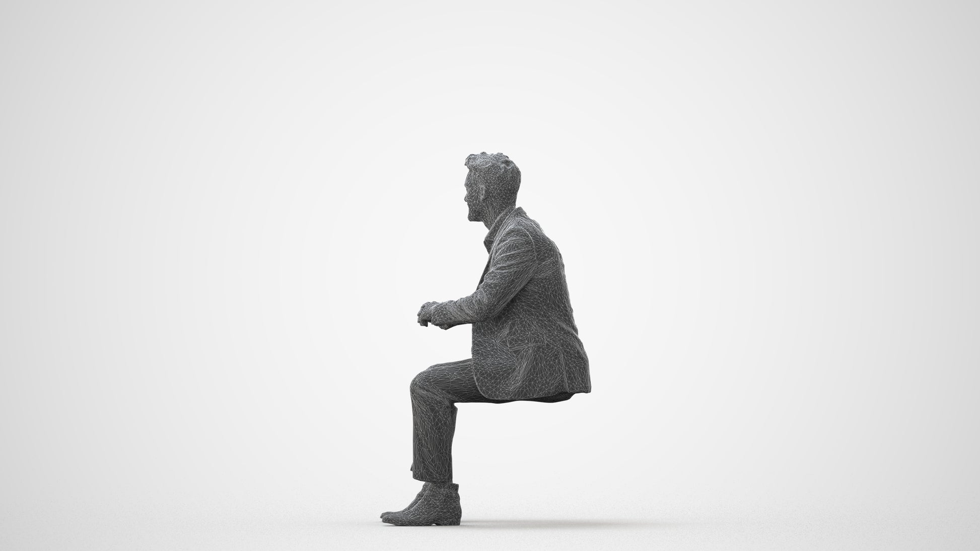scanned 3D man business, photogrammetry people for Enscape and V-Ray, square thumbnail