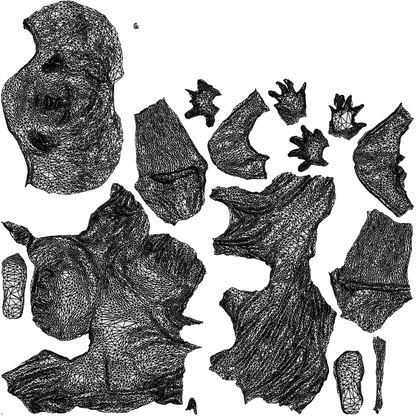 3D human model boy casual kids, photogrammetry scanned person for archviz, wireframe top-down view