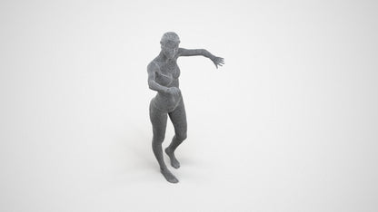 photogrammetry 3D woman bathroom, realistic human model archviz FBX, wireframe three-quarter view