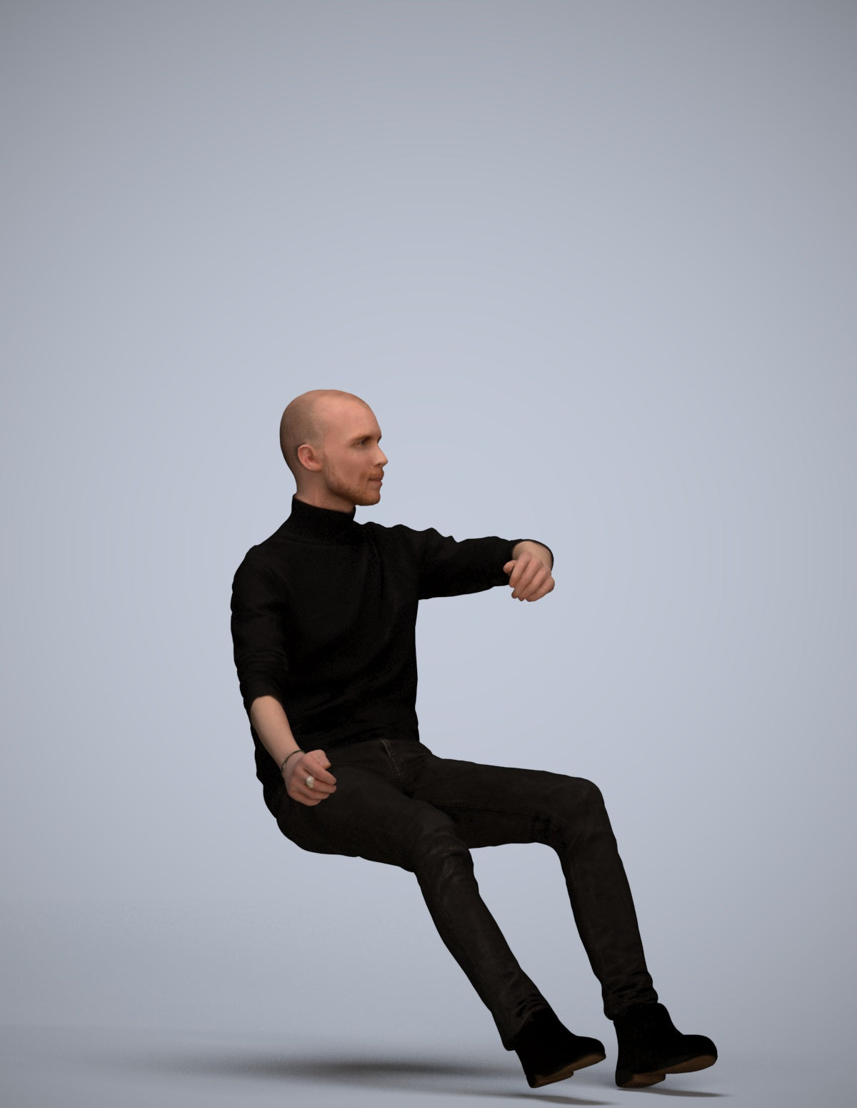 3D people model man casual driving, scanned human for 3ds Max rendering