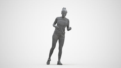 3D people model woman sport, scanned human for 3ds Max rendering, three-quarter front view render