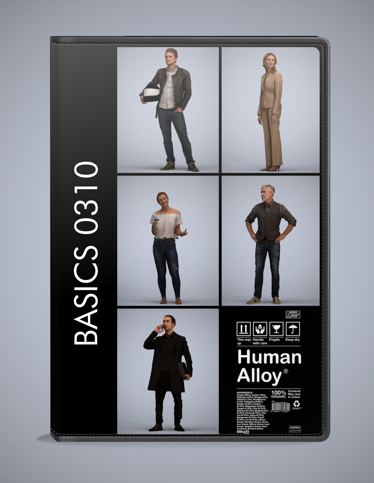 5x realistic 3D people standing pack, scanned archviz collection for Blender and 3ds Max