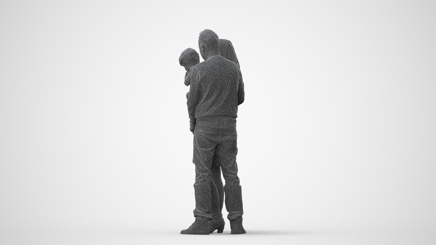 realistic 3D people girl casual standing, render-ready for V-Ray and Corona, FBX OBJ, square thumbnail