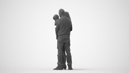 realistic 3D people girl casual standing, render-ready for V-Ray and Corona, FBX OBJ, square thumbnail