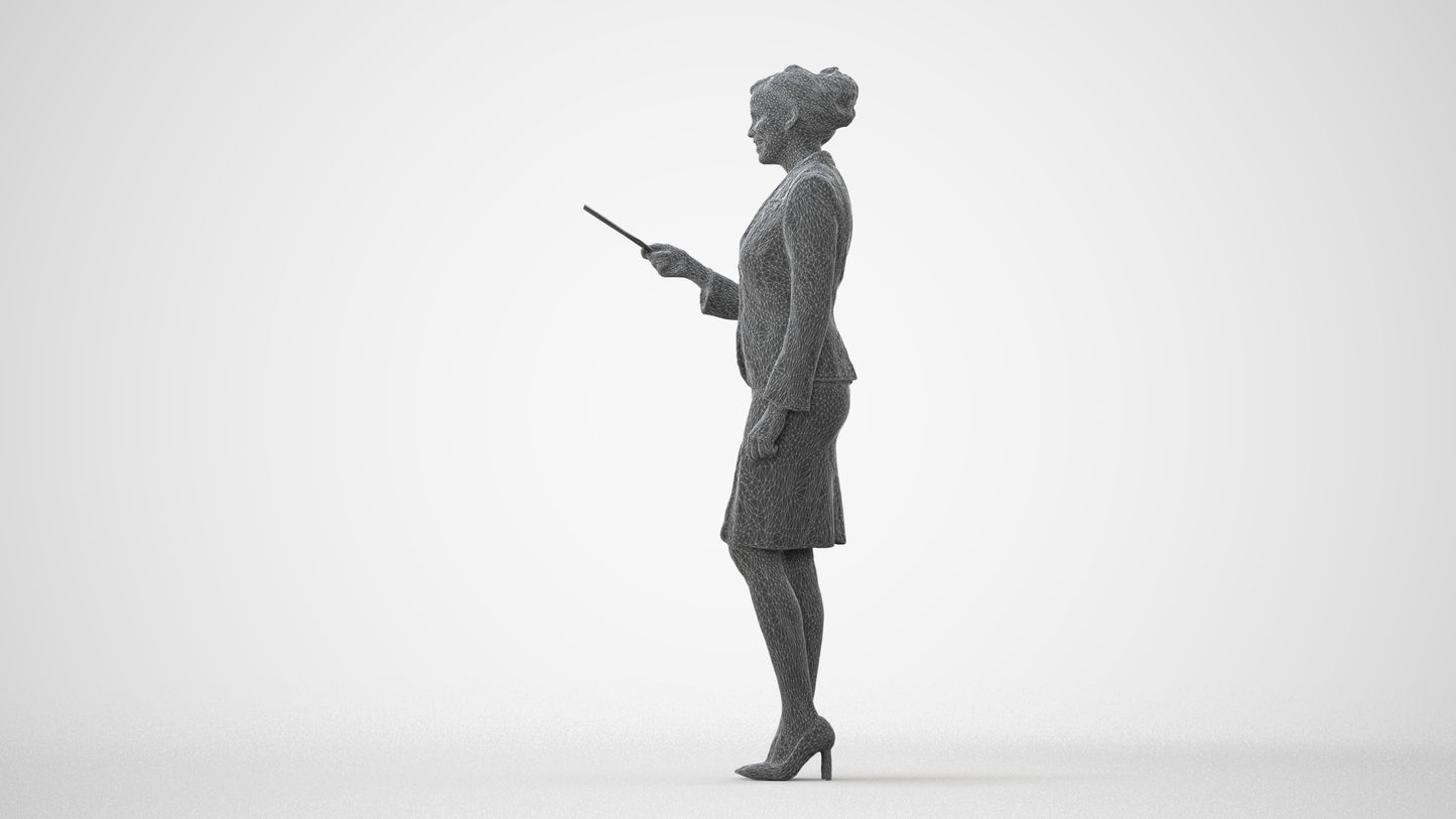 3D people model woman hospitality, scanned human for 3ds Max rendering, square thumbnail