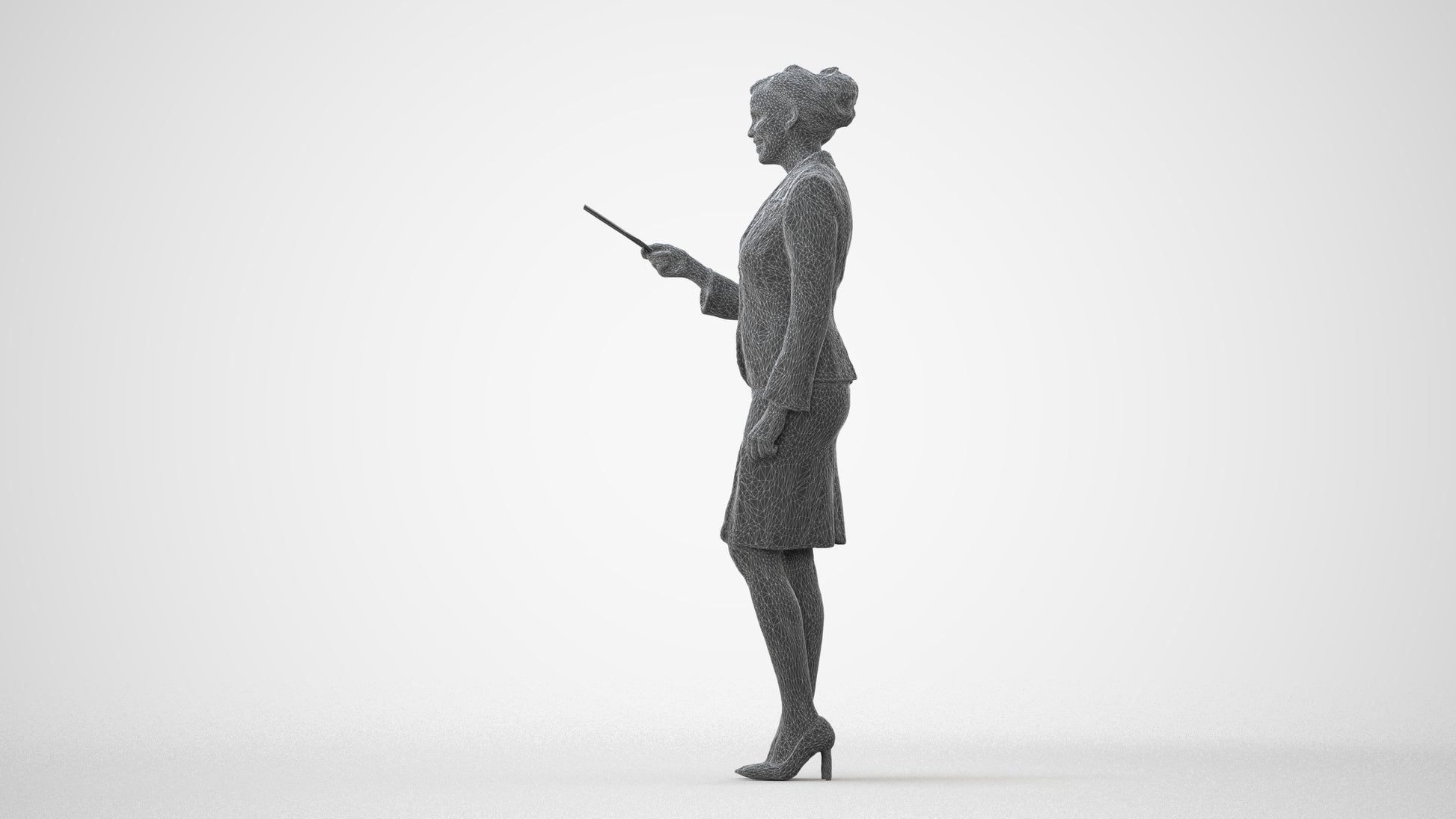 3D people model woman hospitality, scanned human for 3ds Max rendering, square thumbnail