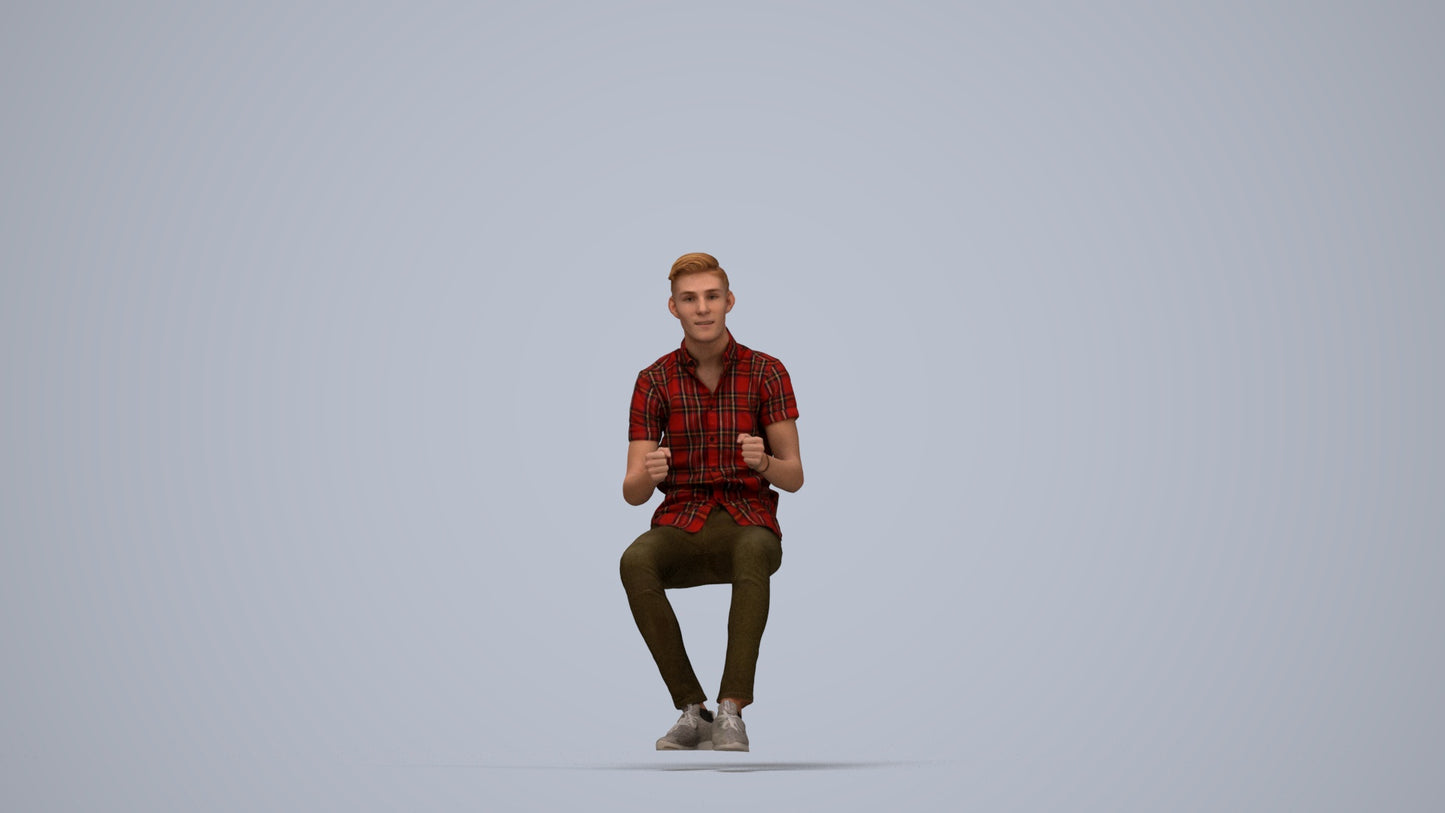realistic 3D people man casual driving, render-ready for V-Ray and Corona, FBX OBJ, top-down view render