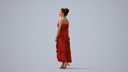 photogrammetry 3D woman formal formalaffairs, realistic human model archviz FBX, three-quarter view render