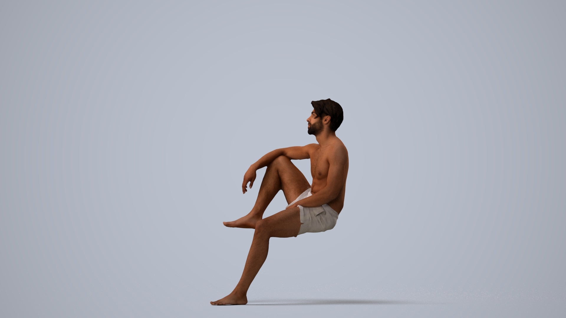 realistic 3D people man pool, render-ready for V-Ray and Corona, FBX OBJ, three-quarter view render