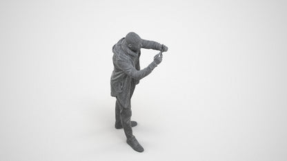 realistic 3D human man casual standing, archviz people FBX OBJ for Blender, wireframe three-quarter view