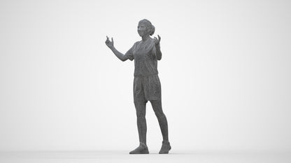 scanned 3D woman sport, photogrammetry people for Enscape and V-Ray, wireframe back view