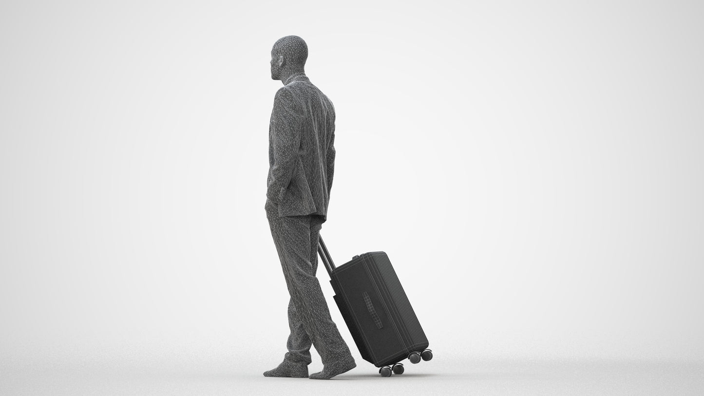 3D people model man business, scanned human for 3ds Max rendering, square thumbnail