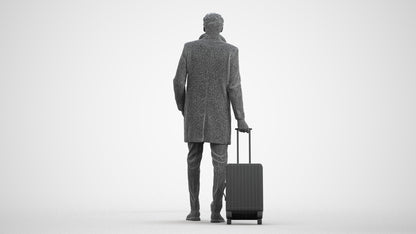realistic 3D people man business, render-ready for V-Ray and Corona, FBX OBJ, wireframe front view