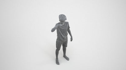 3D scanned boy kids, photorealistic archviz people for Enscape and SketchUp, wireframe three-quarter view