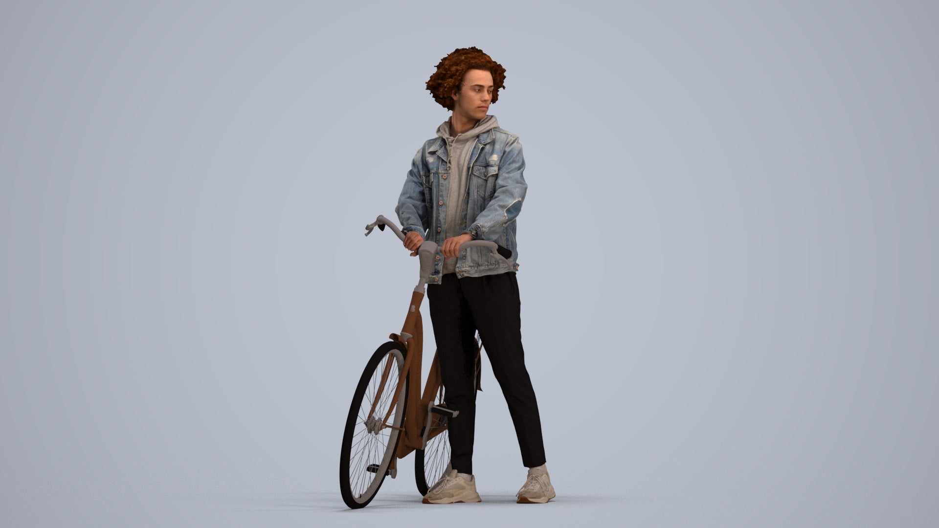 photogrammetry 3D man casual shopping, realistic human model archviz FBX, standing pose render