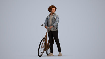 photogrammetry 3D man casual shopping, realistic human model archviz FBX, standing pose render