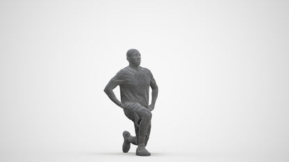 realistic 3D human man sport, archviz people FBX OBJ for Blender, three-quarter front view render