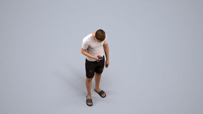 3D scanned boy kids casual, photorealistic archviz people for Enscape and SketchUp, back view render
