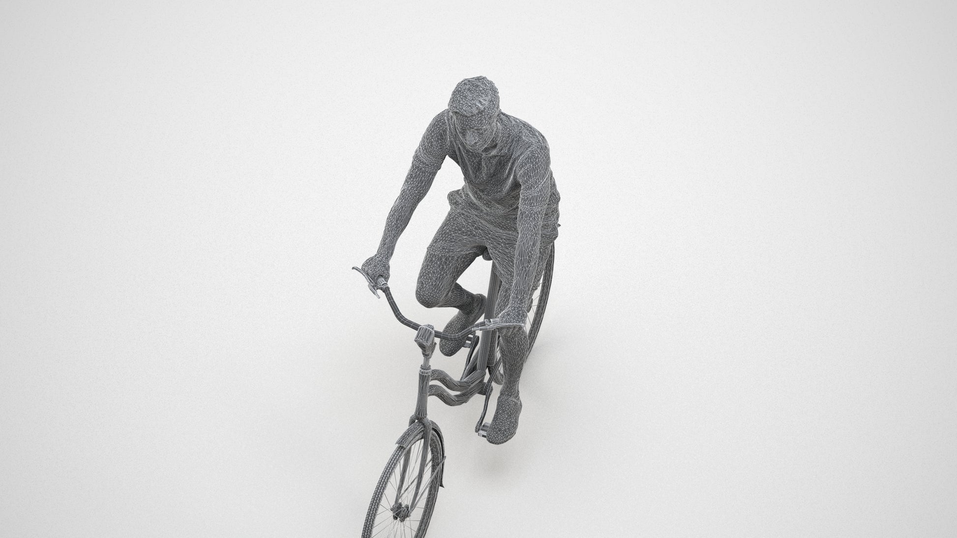 3D human model man casual mix, photogrammetry scanned person for archviz, wireframe three-quarter view